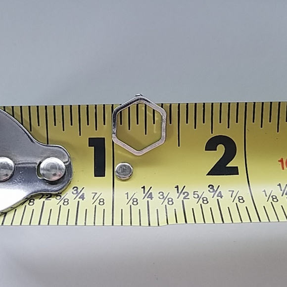 RESTOCKED! Minimalist Hexagon Silvertone Earrings - Picture 4 of 5